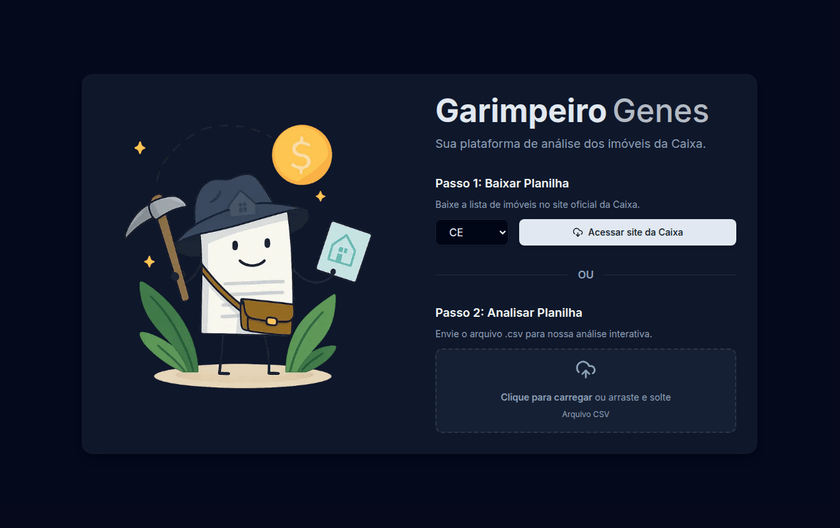 Print do projeto: Garimpeiro Genes